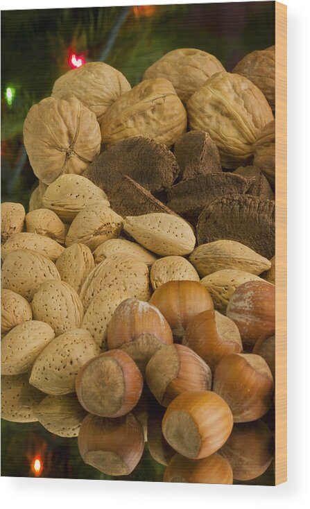 Nuts Wood Print featuring the photograph Holiday Nuts by Mark McKinney