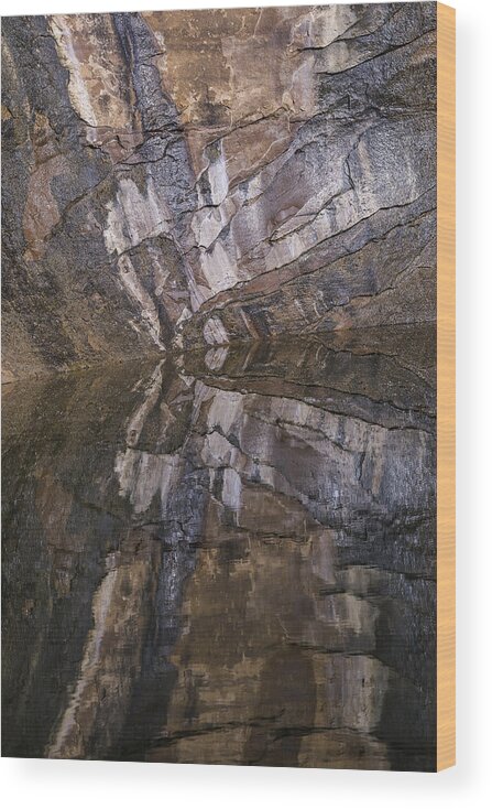 Abstract Wood Print featuring the photograph Hunter Canyon Seep by Deborah Hughes