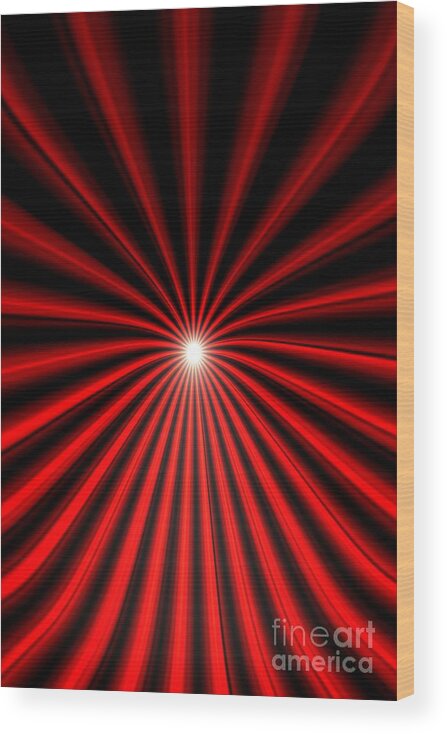 Hyperspace Wood Print featuring the painting Hyperspace Red Portrait by Pet Serrano