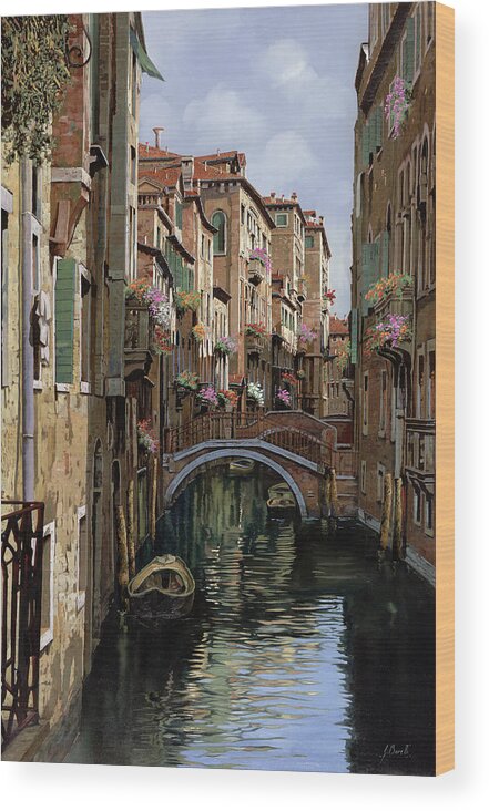Venice Wood Print featuring the painting I Ponti A Venezia by Guido Borelli