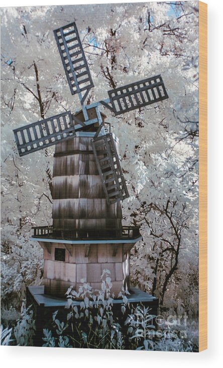windmill Wood Print featuring the photograph Infrared WindMill by Anthony Sacco