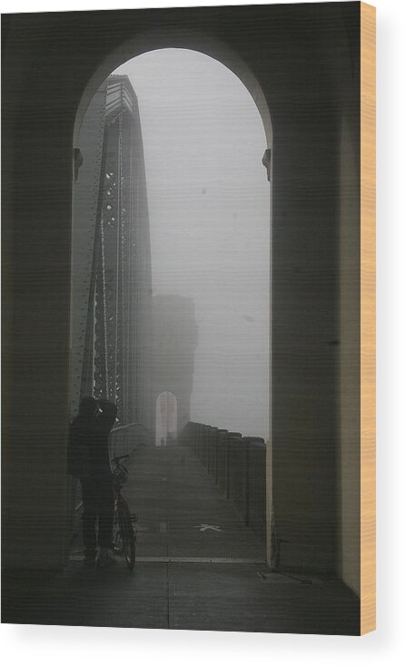 Fog Wood Print featuring the photograph Into The Void by Alicia Kent