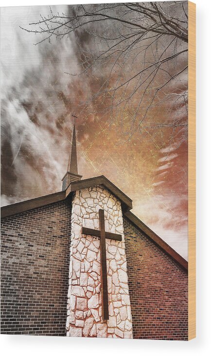 Dark Skies Wood Print featuring the photograph Intrepid Faith by Bill and Linda Tiepelman