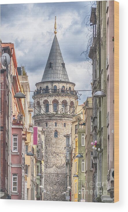 Istanbul Wood Print featuring the photograph Istanbul Galata Tower by Antony McAulay