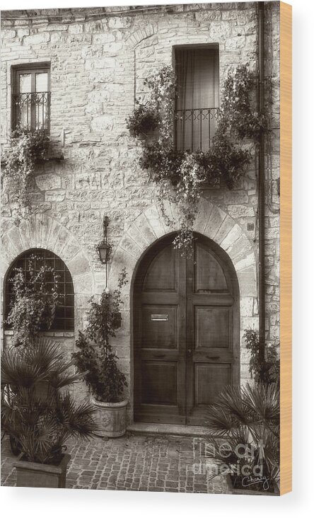 Assisi Italy Wood Print featuring the photograph Italian Facade of Assisi by Prints of Italy