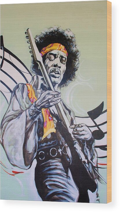Jimi Hendrix Wood Print featuring the photograph Jimi by Rob Hans