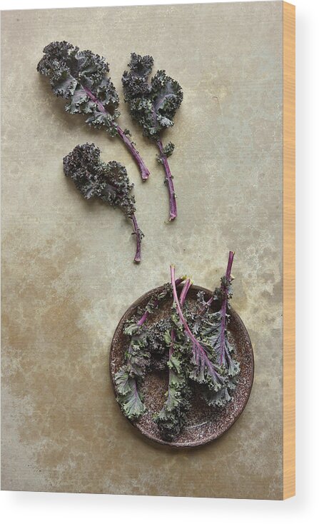 Healthy Eating Wood Print featuring the photograph Kale by Lew Robertson