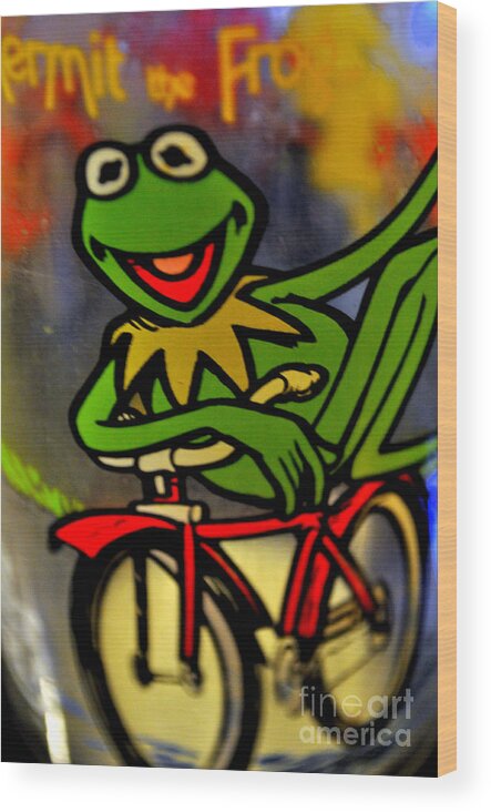 Kermit Wood Print featuring the photograph Kermit the Frog by Anjanette Douglas