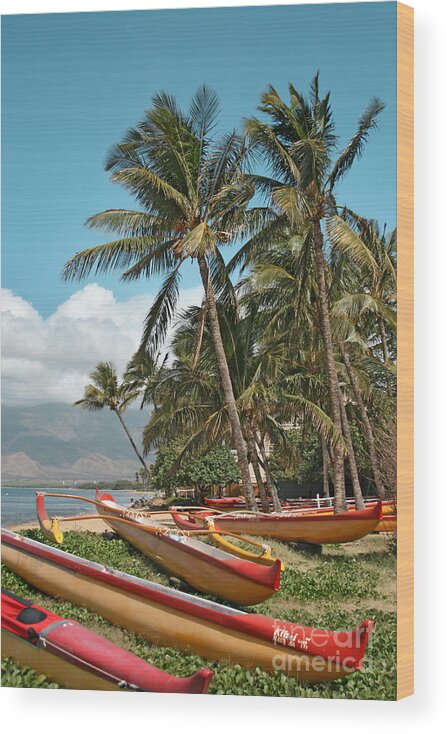 Sugar Beach Wood Print featuring the photograph Sugar Beach Kihei Maui Hawaii by Sharon Mau