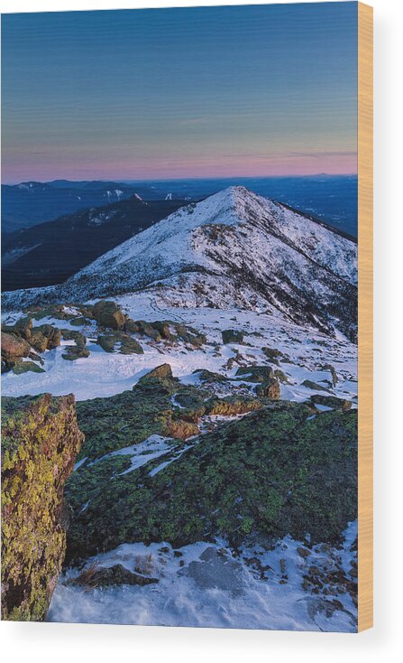 Mt. Lincoln Wood Print featuring the photograph Lafayette To Lincoln Winter On Franconia Ridge. by Jeff Sinon