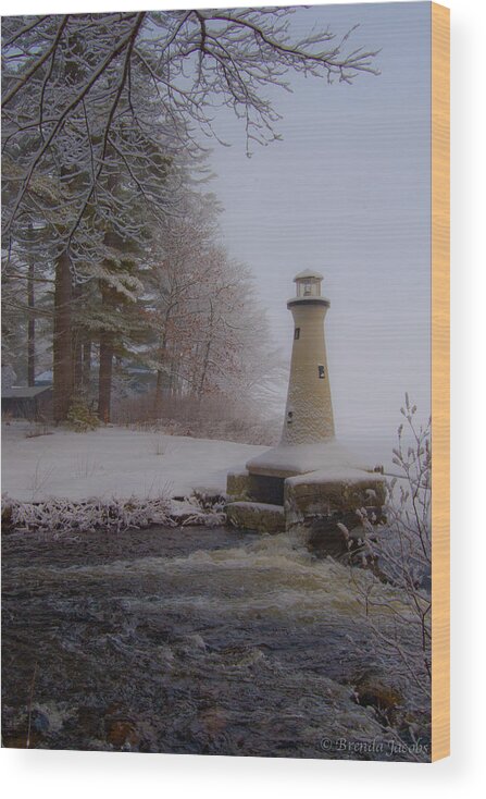 Lake Potanipo Wood Print featuring the photograph Lake Potanipo Lighthouse by Brenda Jacobs