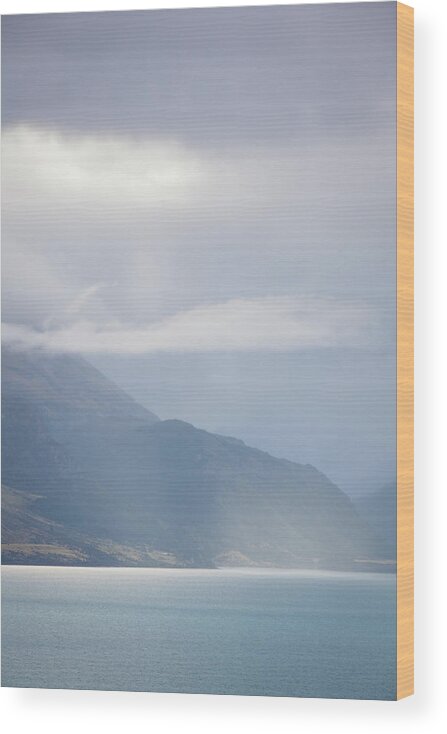 Scenics Wood Print featuring the photograph Lake Wakatipu by Claire Takacs