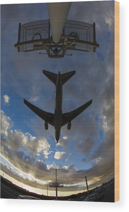 Orias Wood Print featuring the photograph Landing at LAX 73A3680 by David Orias