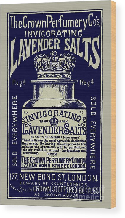 Advertisement Wood Print featuring the photograph Lavender Salts Ad 1893 by Phil Cardamone
