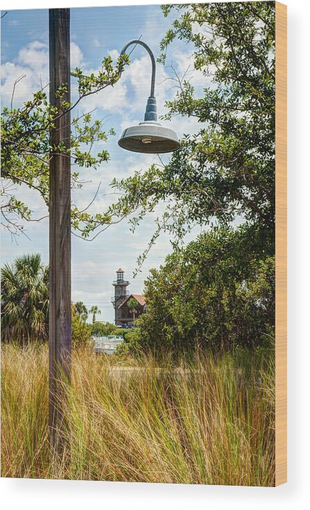Cedar Key Wood Print featuring the photograph Light and the Lighthouse by John M Bailey