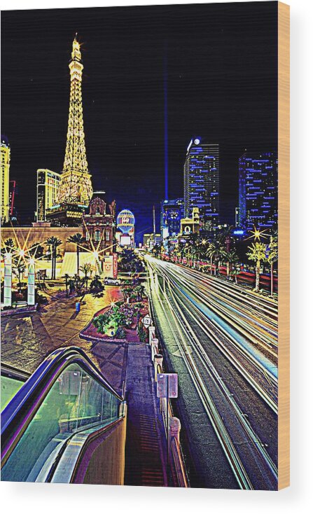 Las Vegas Wood Print featuring the photograph Light Speed Vegas by Matt Helm