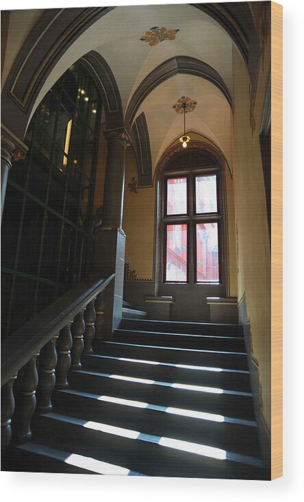 Europe Wood Print featuring the photograph Lighted Stairs by Richard Gehlbach
