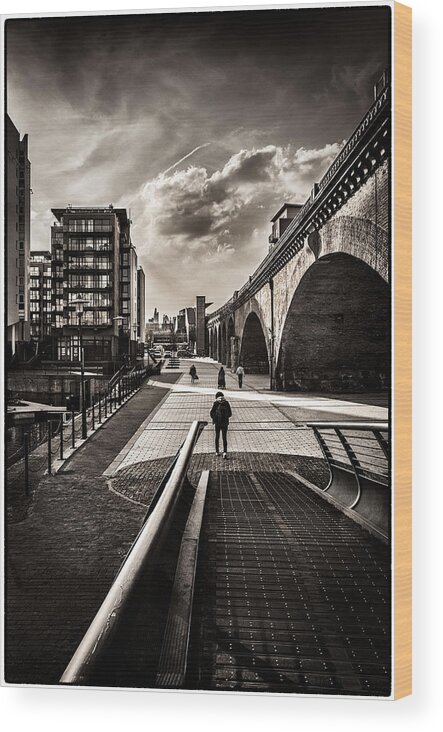 Bridge Wood Print featuring the photograph Limehouse Basin Pathway by Lenny Carter