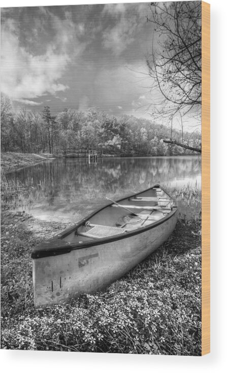 Appalachia Wood Print featuring the photograph Little Bit of Heaven Black and White by Debra and Dave Vanderlaan