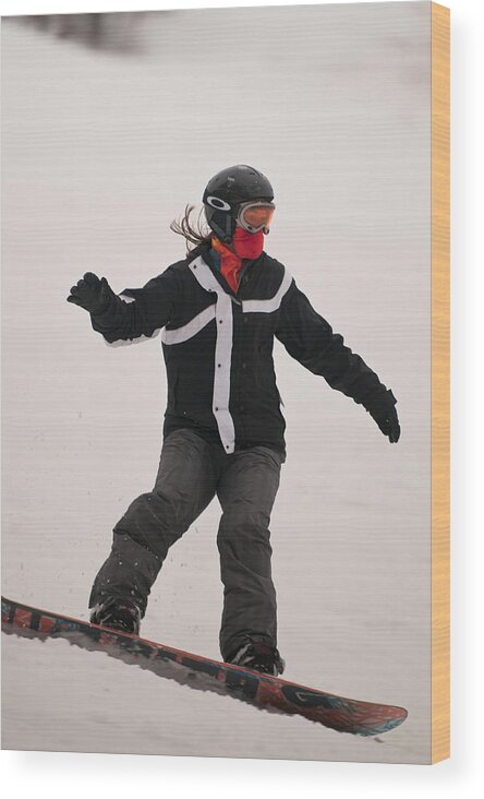 Snowboarding Wood Print featuring the photograph Loon Run 50 by Paul Mangold