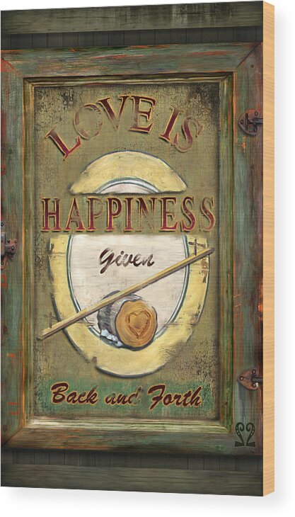 Happiness Wood Print featuring the digital art Love is Happiness by Joel Payne