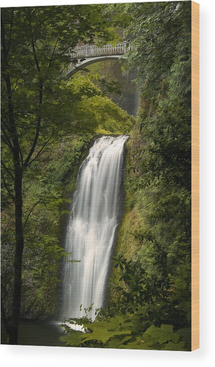 Bridge Wood Print featuring the photograph Lower Multnomah Falls by Jon Ares