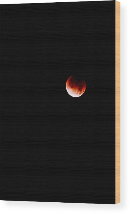 Moon Wood Print featuring the photograph Lunar Eclipse one by Joel Loftus