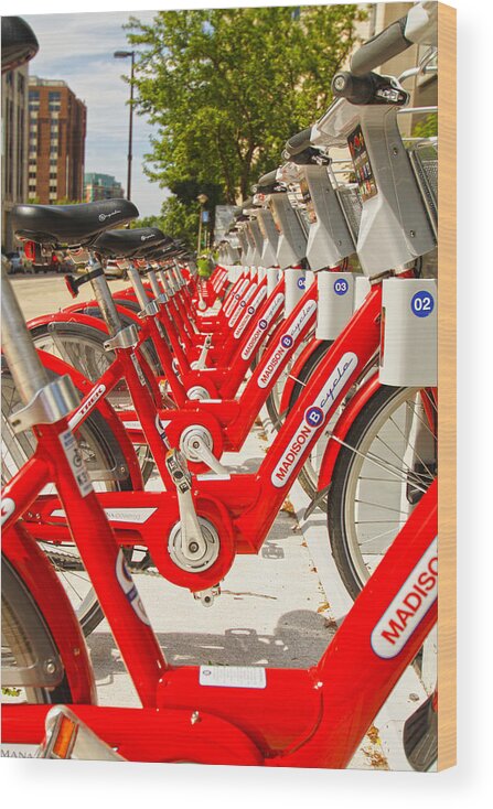 Bikes Wood Print featuring the photograph Madison Bikes - Mike Hope by Michael Hope