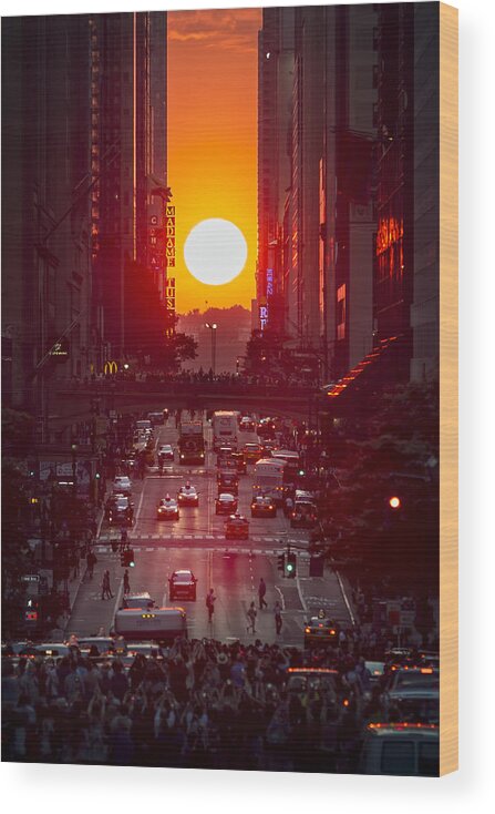 2014 Wood Print featuring the photograph Manhattanhenge by Eduard Moldoveanu