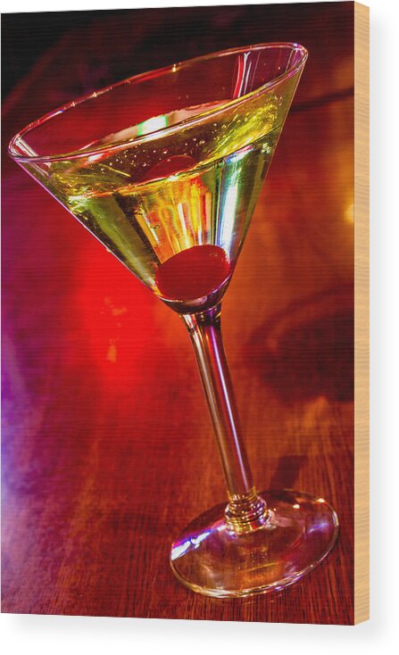 Alcohol Wood Print featuring the photograph Martini at the Local Pub by Teri Virbickis