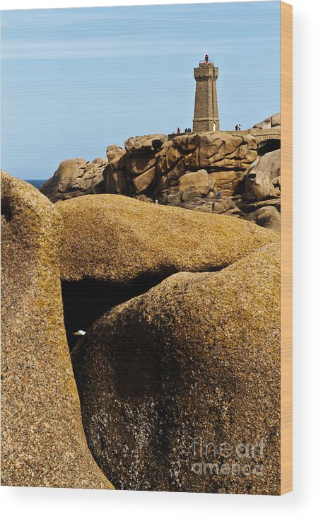 France Wood Print featuring the photograph Mean-Ruz Lighthouse on Cote Rose by Heiko Koehrer-Wagner