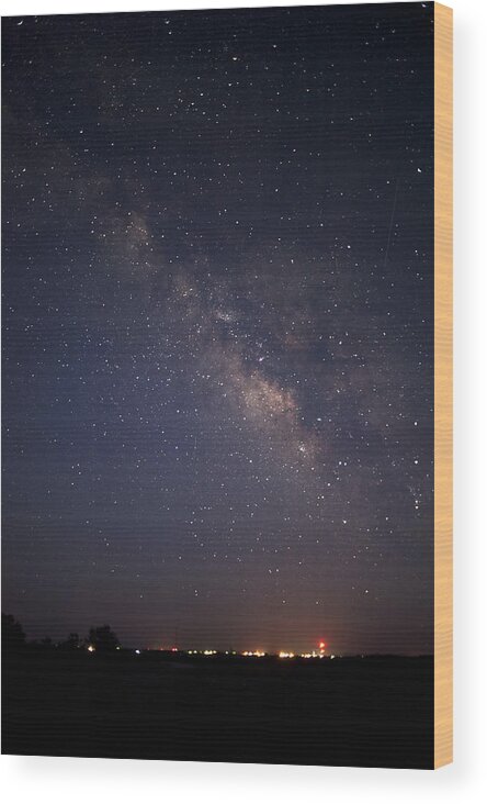 Best Sellers Wood Print featuring the photograph Milky Way over Smalltown USA by Melany Sarafis