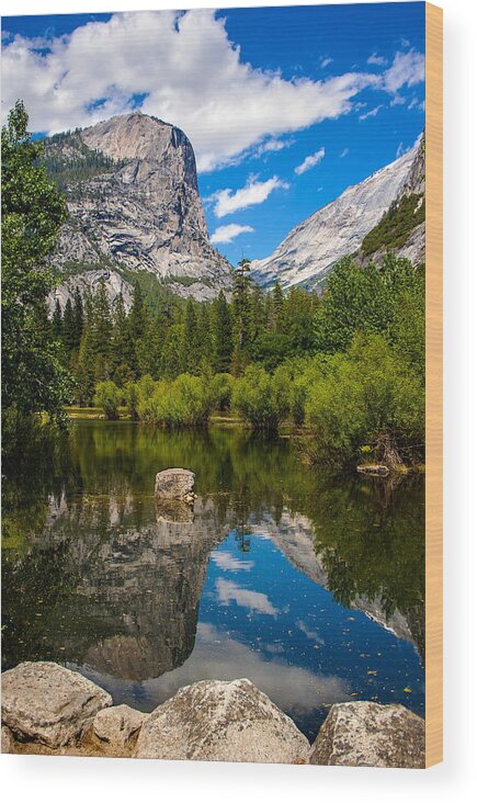 Yosemite Wood Print featuring the photograph Mirror Lake by Chuck De La Rosa