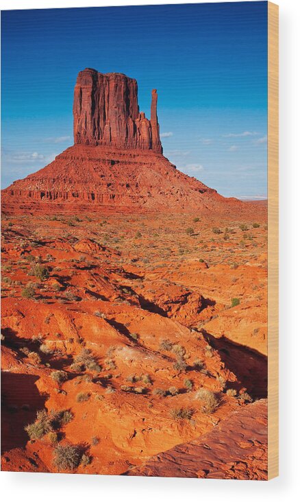 Arizona Wood Print featuring the photograph Mitten Butte by Darren Bradley