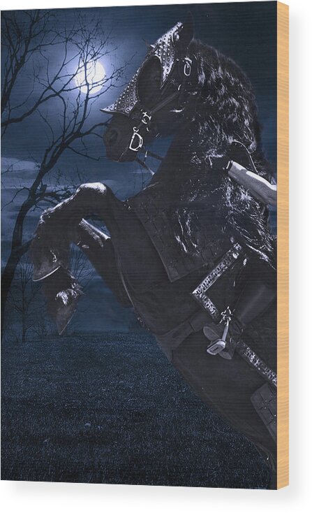 Moonlit Warrior Wood Print featuring the photograph Moonlit Warrior by Wes and Dotty Weber