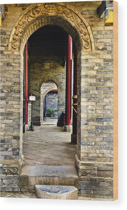 Place Wood Print featuring the photograph Moslem Door Xi'an China by Sally Ross