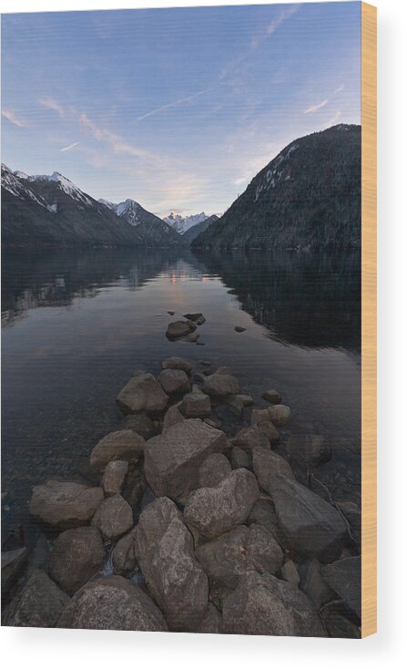 Mt. Redoubt Wood Print featuring the photograph Mount Redoubt reflected in Chilliwack Lake by Michael Russell