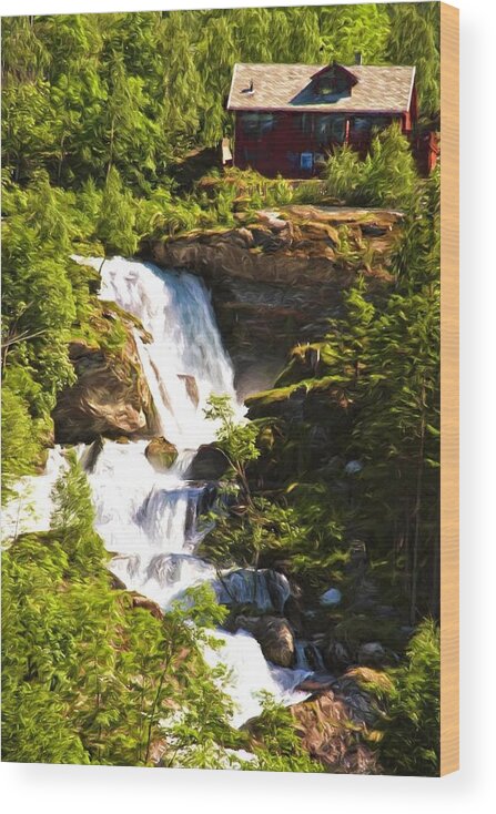 Waterfall Wood Print featuring the photograph Mountain Waterfall by Bill Howard