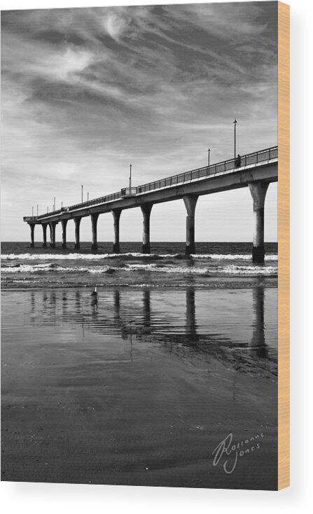 Seascape Wood Print featuring the photograph New Brighton Pier by Roseanne Jones