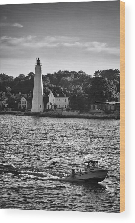 Lighthouses Wood Print featuring the photograph New London Harbor Light by Ben Shields