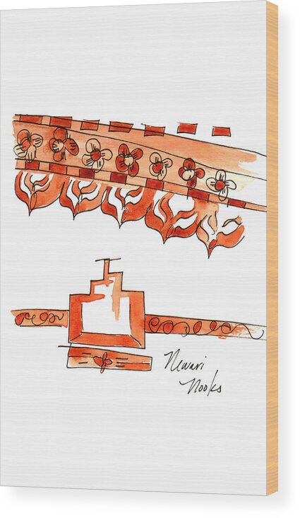 Art Wood Print featuring the painting Newari Nooks by Anna Elkins