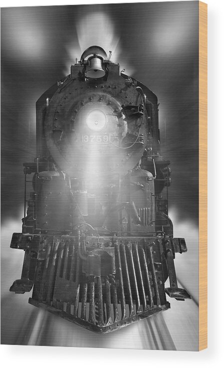 Transportation Wood Print featuring the photograph Night Train On The Move by Mike McGlothlen