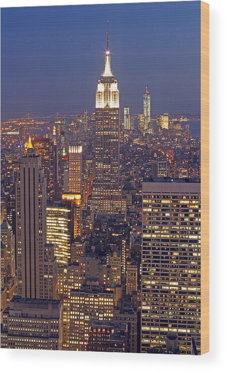 New York City Wood Print featuring the photograph NYC Midtown and Downtown by Juergen Roth