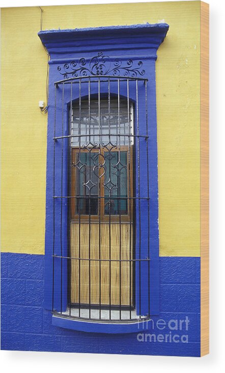 Mexico Wood Print featuring the photograph Oaxaca Window Mexico by John Mitchell