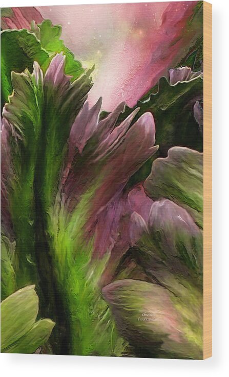 Parrot Tulip Wood Print featuring the mixed media Obsession 2 by Carol Cavalaris