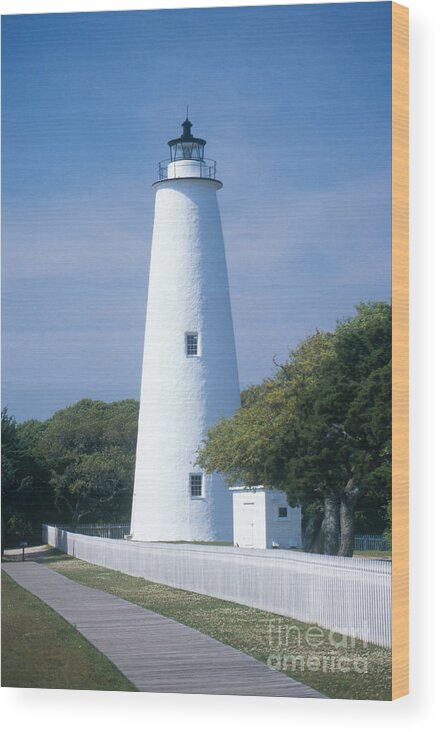 Lighthouse Wood Print featuring the photograph Ocracoke Lighthouse by Bruce Roberts