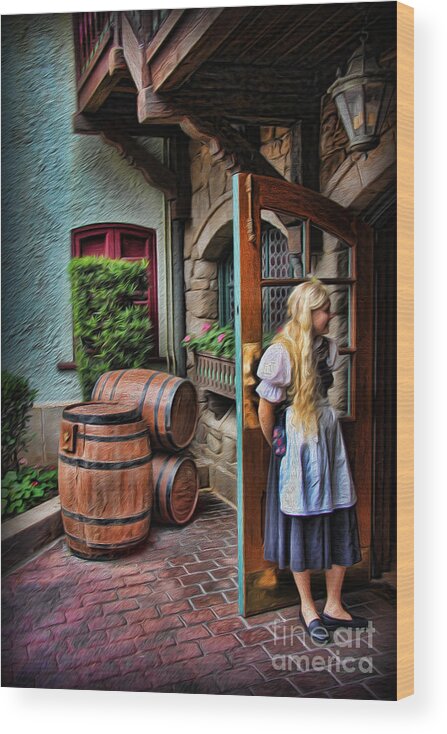 German Pub Wood Print featuring the photograph Oktoberfest Fraulein by Lee Dos Santos
