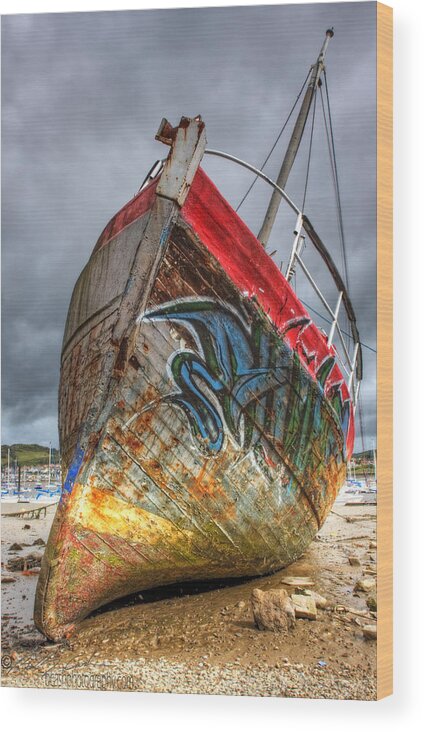 Boat Wood Print featuring the photograph Old Grey Lady by B Cash