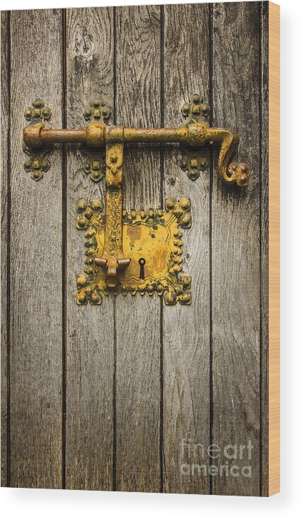 Latch Wood Print featuring the photograph Old Latch by Carlos Caetano