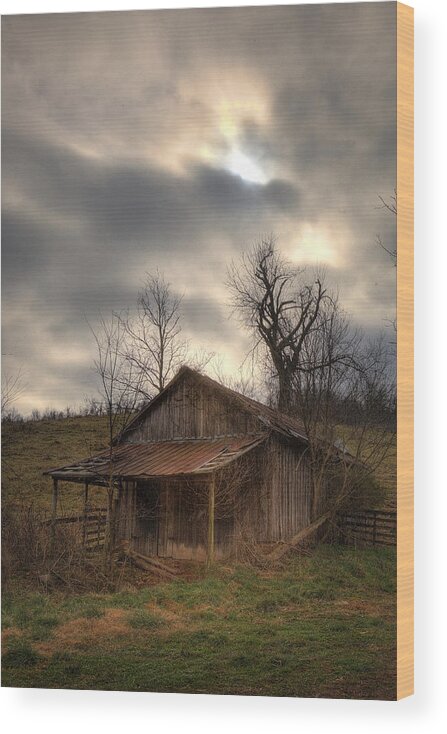 Old Building Wood Print featuring the photograph Old Shed at Osage by Michael Dougherty